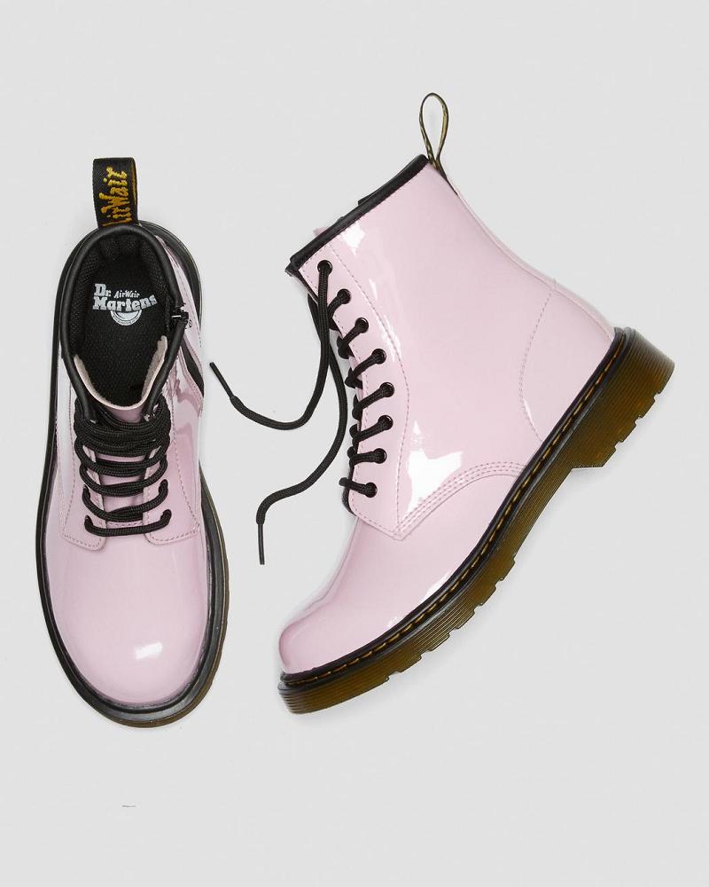 Pink Kids' Dr Martens Youth 1460 Patent Leather Lace Up Boots | CA 712EBC